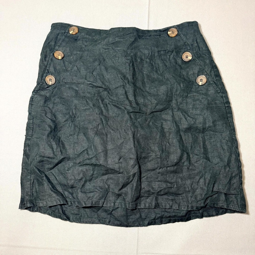 Tahari Skort Women Medium Black Linen Stretch Built In Shorts Performance Tennis